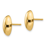 將圖片載入圖庫檢視器 14k Yellow Gold 12 x 6mm Oval Button Geometric Style Stud Post Earrings
