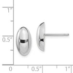 Load image into Gallery viewer, 14k White Gold 12 x 6mm Oval Button Geometric Style Stud Post Earrings
