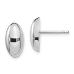 Charger l&#39;image dans la galerie, 14k White Gold 12 x 6mm Oval Button Geometric Style Stud Post Earrings

