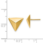 Carregar imagem no visualizador da galeria, 14k Yellow Gold Triangle Geometric Style Stud Post Earrings
