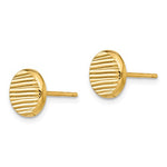 Charger l&#39;image dans la galerie, 14k Yellow Gold Textured Round Circle Geometric Style Stud Post Earrings
