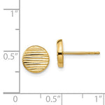 Φόρτωση εικόνας στο εργαλείο προβολής Συλλογής, 14k Yellow Gold Textured Round Circle Geometric Style Stud Post Earrings
