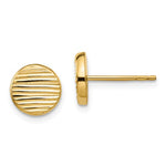 Charger l&#39;image dans la galerie, 14k Yellow Gold Textured Round Circle Geometric Style Stud Post Earrings
