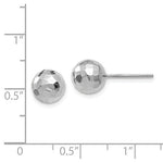 Load image into Gallery viewer, 14k White Gold 8mm Diamond Cut Faceted Ball Stud Post Earrings
