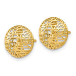 Load image into Gallery viewer, 14k Yellow Gold Round Circle Mesh Modern Stud Post Earrings
