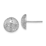 Load image into Gallery viewer, 14k White Gold Round Circle Mesh Modern Stud Post Earrings

