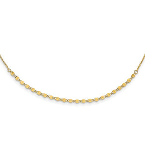 14k Yellow Gold Diamond Cut Adjustable Choker Collar Necklace