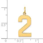 Load image into Gallery viewer, 14k Yellow Gold Number 2 Two Pendant Charm
