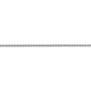 14k White Gold 1.5mm Diamond Cut Wheat Necklace Pendant Chain