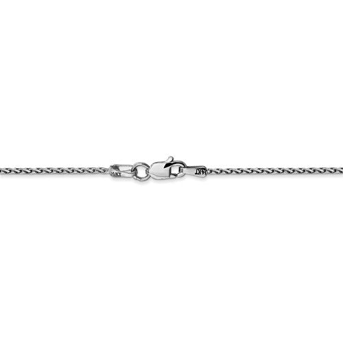 14k White Gold 1.5mm Diamond Cut Wheat Necklace Pendant Chain