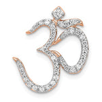 Lataa kuva Galleria-katseluun, 14k Rose Gold 1/3 CTW Genuine Diamond Om Symbol Chain Slide Pendant Charm

