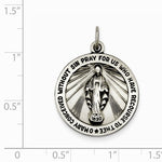 이미지를 갤러리 뷰어에 로드 , Sterling Silver Blessed Virgin Mary Miraculous Medal Round Pendant Charm
