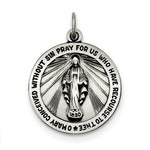 Charger l&#39;image dans la galerie, Sterling Silver Blessed Virgin Mary Miraculous Medal Round Pendant Charm
