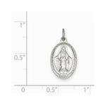 Indlæs billede til gallerivisning Sterling Silver Blessed Virgin Mary Miraculous Medal Oval Pendant Charm
