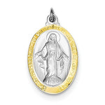 Kép betöltése a galériamegjelenítőbe: Sterling Silver Vermeil Blessed Virgin Mary Miraculous Medal Pendant Charm
