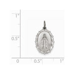 Indlæs billede til gallerivisning Sterling Silver Blessed Virgin Mary Miraculous Medal Oval Pendant Charm
