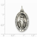 Cargar imagen en el visor de la galería, Sterling Silver Blessed Virgin Mary Miraculous Medal Oval Pendant Charm
