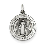 Indlæs billede til gallerivisning Sterling Silver Blessed Virgin Mary Miraculous Medal Round Pendant Charm
