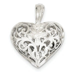 Charger l&#39;image dans la galerie, Sterling Silver Puffy Filigree Heart 3D Pendant Charm

