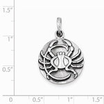 Afbeelding in Gallery-weergave laden, Sterling Silver Zodiac Horoscope Cancer Antique Finish Pendant Charm
