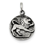 Load image into Gallery viewer, Sterling Silver Zodiac Horoscope Leo Antique Finish Pendant Charm
