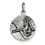 Afbeelding in Gallery-weergave laden, Sterling Silver Zodiac Horoscope Virgo Antique Finish Pendant Charm
