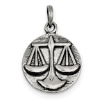 Afbeelding in Gallery-weergave laden, Sterling Silver Zodiac Horoscope Libra Antique Finish Pendant Charm
