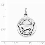 Afbeelding in Gallery-weergave laden, Sterling Silver Zodiac Horoscope Capricorn Antique Finish Pendant Charm
