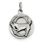 Załaduj obraz do przeglądarki galerii, Sterling Silver Zodiac Horoscope Capricorn Antique Finish Pendant Charm
