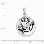 Load image into Gallery viewer, Sterling Silver Zodiac Horoscope Aquarius Antique Finish Pendant Charm
