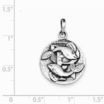 Load image into Gallery viewer, Sterling Silver Zodiac Horoscope Pisces Antique Finish Pendant Charm
