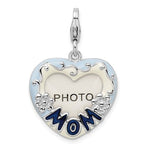 Cargar imagen en el visor de la galería, Amore La Vita Sterling Silver Mom Heart Photo Picture Frame Charm
