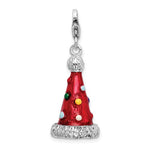 Kép betöltése a galériamegjelenítőbe: Amore La Vita Sterling Silver Enamel Red Party Hat 3D Charm
