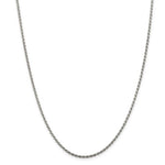 画像をギャラリービューアに読み込む, Sterling Silver 1.75mm Rhodium Plated Diamond Cut Rope Necklace Pendant Chain
