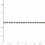Φόρτωση εικόνας στο εργαλείο προβολής Συλλογής, Sterling Silver 2.25mm Rhodium Plated Diamond Cut Rope Necklace Pendant Chain
