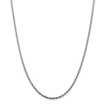 Indlæs billede til gallerivisning Sterling Silver 2.25mm Rhodium Plated Diamond Cut Rope Necklace Pendant Chain
