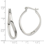 Carregar imagem no visualizador da galeria, Sterling Silver Twisted Hoop Earrings 32mm x 24mm
