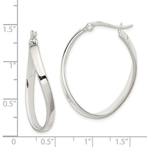 Sterling Silver Twisted Hoop Earrings 31mm x 25mm