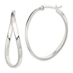 Lade das Bild in den Galerie-Viewer, Sterling Silver Twisted Hoop Earrings 40mm x 30mm
