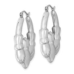 Load image into Gallery viewer, Sterling Silver Rhodium Plated Claddagh Hoop Earrings 30mm
