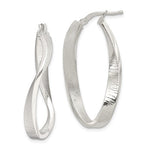 Afbeelding in Gallery-weergave laden, Sterling Silver Twisted Hoop Earrings Brushed Satin Finish 35mm x 17mm
