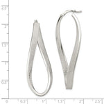 Charger l&#39;image dans la galerie, Sterling Silver Twisted Hoop Earrings Brushed Satin Finish 51mm x 17mm
