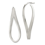 Lade das Bild in den Galerie-Viewer, Sterling Silver Twisted Hoop Earrings Brushed Satin Finish 51mm x 17mm

