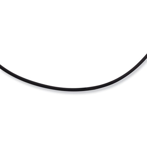 Black 2mm Rubber Cord Necklace with Sterling Silver Clasp