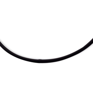 Black 4mm Rubber Cord Necklace with Sterling Silver Clasp