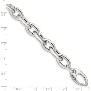 Sterling Silver 10mm Fancy Link Push Clasp Bracelet