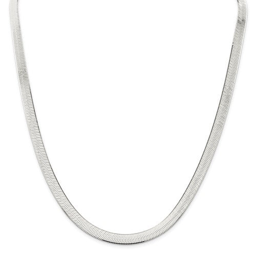 Sterling Silver 7mm Herringbone Bracelet Anklet Choker Necklace Pendant Chain