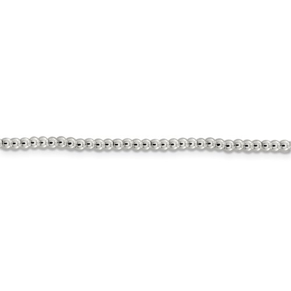 Sterling Silver 3mm Beaded Necklace Pendant Chain