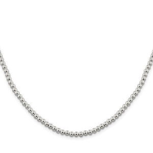 Sterling Silver 4mm Beaded Necklace Pendant Chain