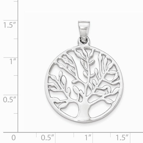 Sterling Silver Tree of Life Round Pendant Charm